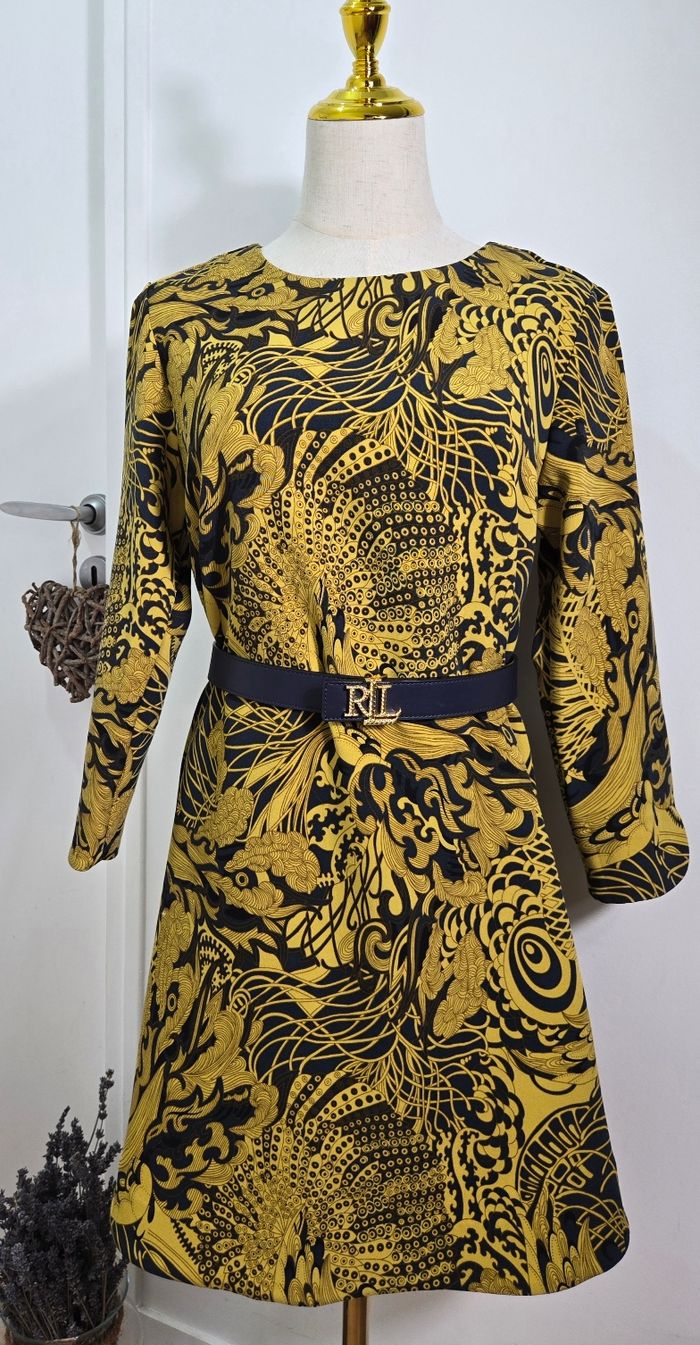 Robe jaune et bleu marine H&M taille 40 - photo numéro 2