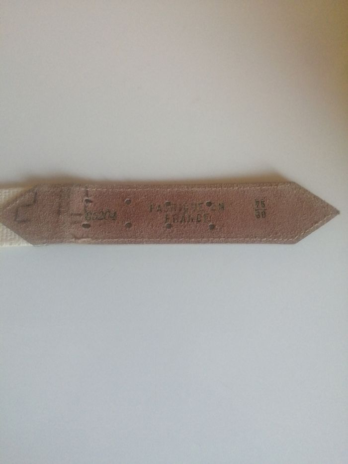🌸Ceinture numérotée cuir et tissée crème Taille 75-80 cm Fabrication Française "Vintage" 🌸 - photo numéro 7