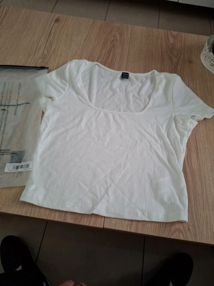 Petit haut blanc femme taille L Shein neuf sous blister - photo numéro 2