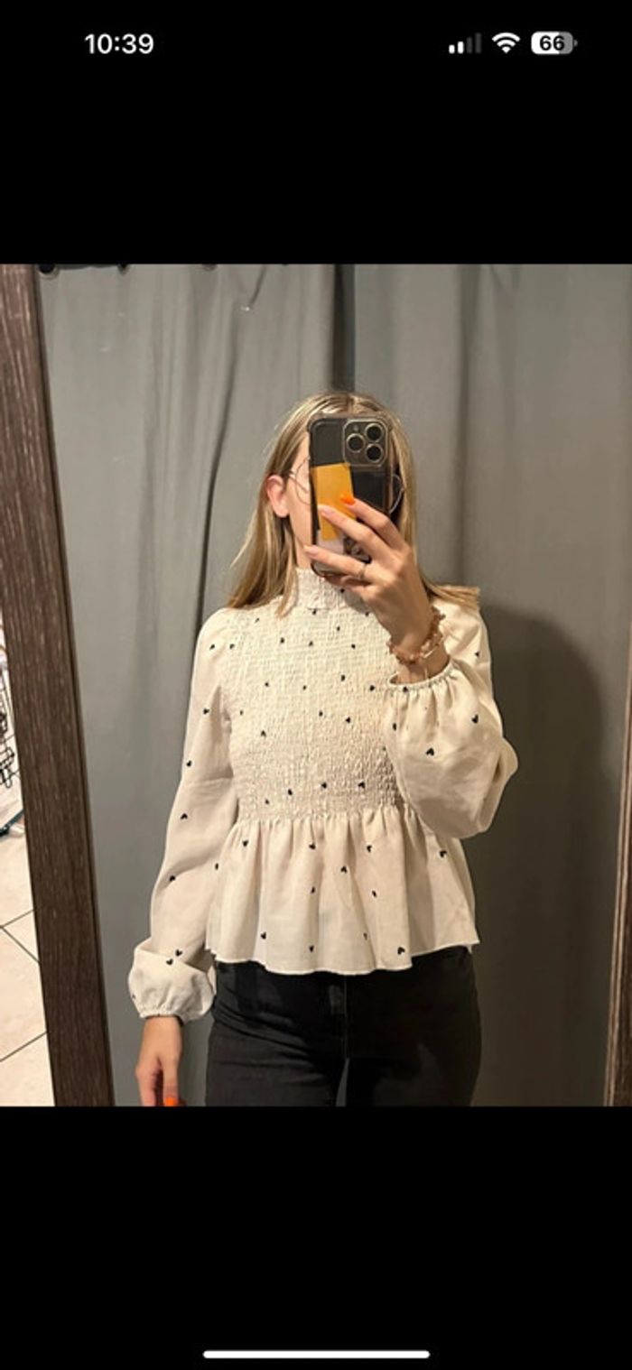 Blouse manche longue Shein cœur S