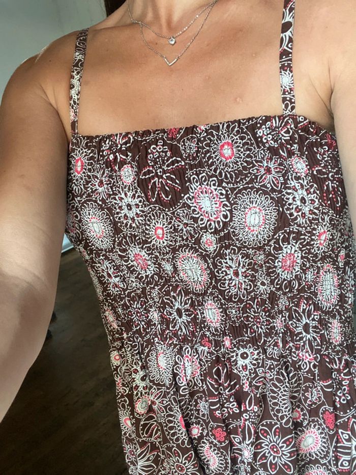Robe marron à motif - photo numéro 4