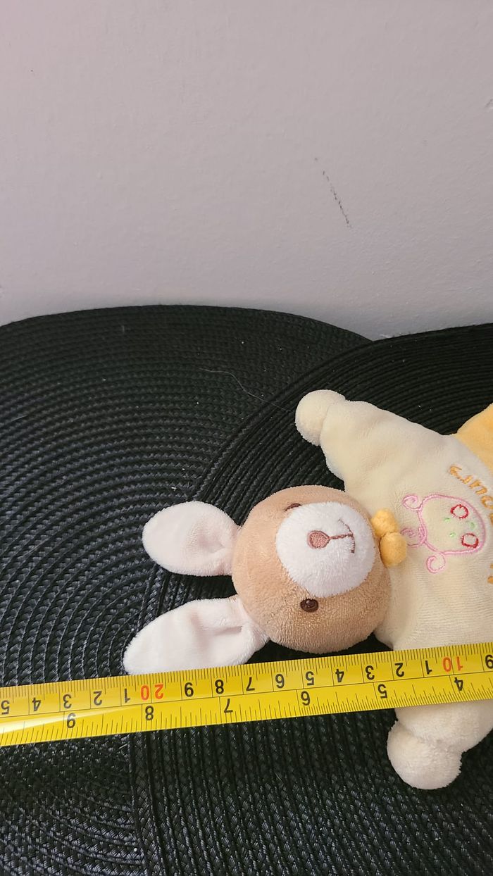 Doudou peluche Lapin Nounours passeport tendresse Jaune Orange - photo numéro 4