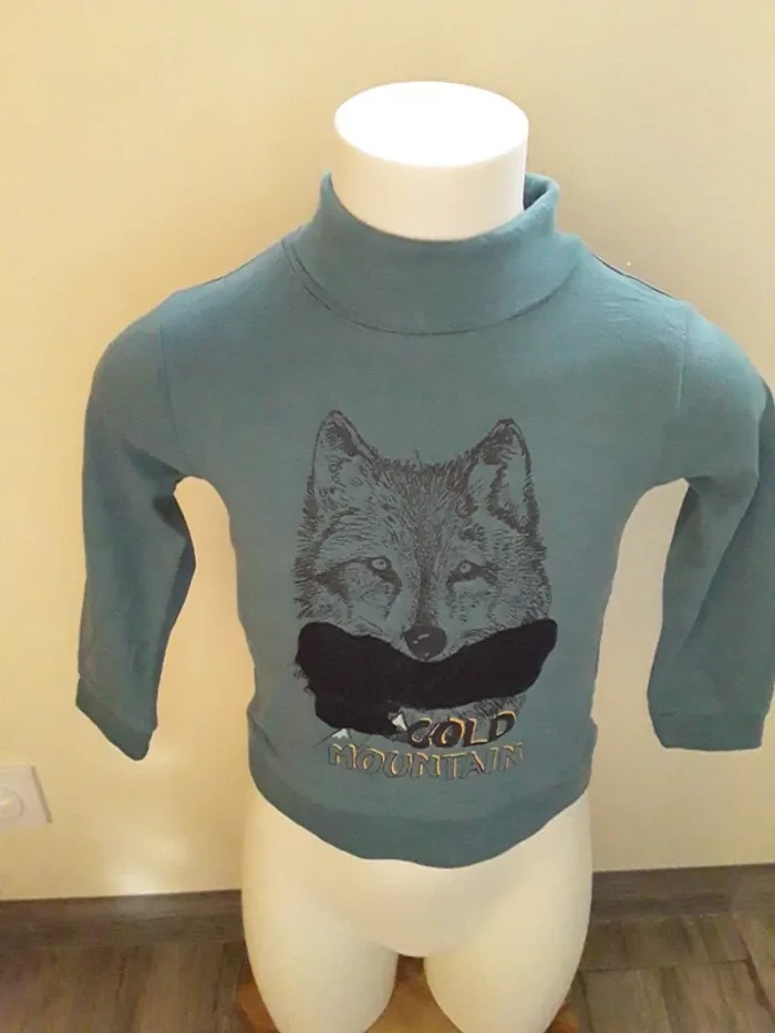 Tee-shirt manches longues à col roulé 3 ans (90/97 cm) - photo numéro 2