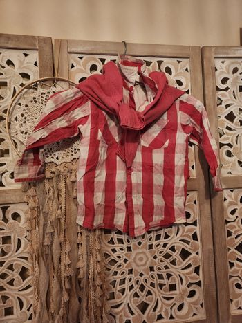 Chemise à carreaux rose/ blanc tout compte fait 3 ans