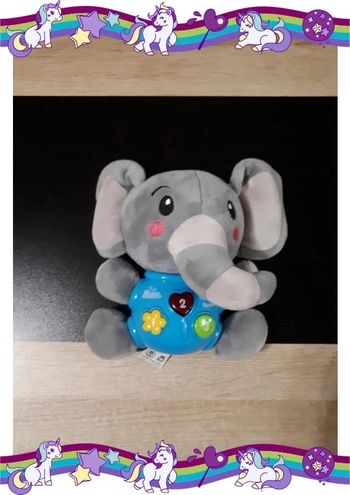 Peluche éléphant  musicale bébé jouet d'éveil