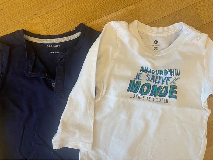 Lot de 2 T-shirt manches longues 18 mois - photo numéro 2