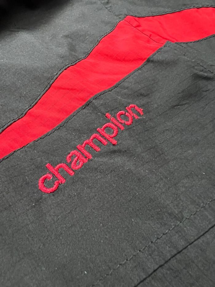 Veste à capuche vintage Champion Noire et Rouge Taille M - photo numéro 10