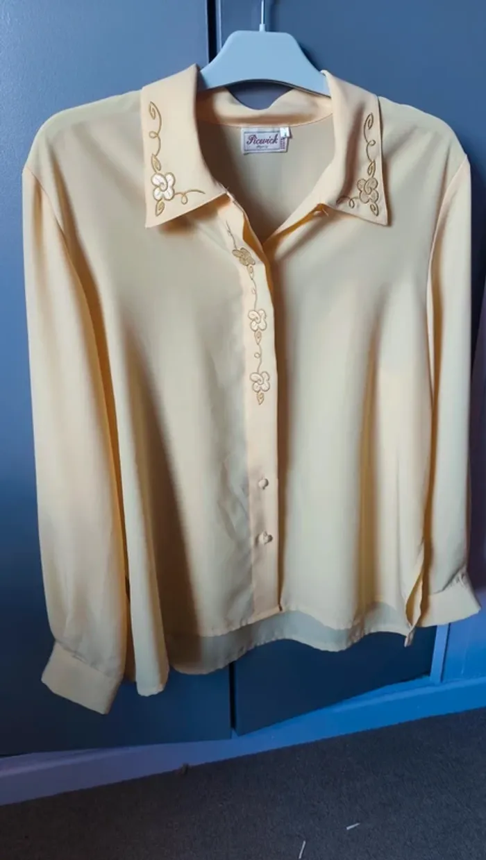 Blouse jaune 46 Picwick Made in France Paris
