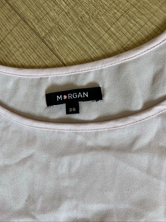Blouse rose claire à manches courtes Morgan taille 36 TBE - photo numéro 9