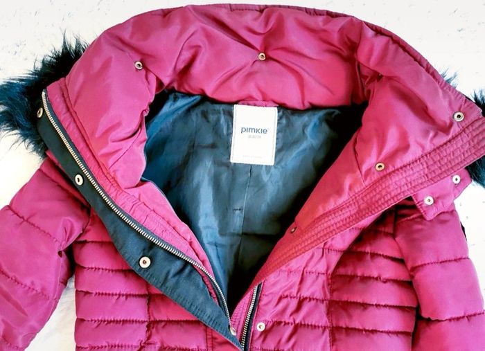 Blouson bordeaux avec capuche à fourrure noire- T.XS ou T.34 🖤 - photo numéro 5
