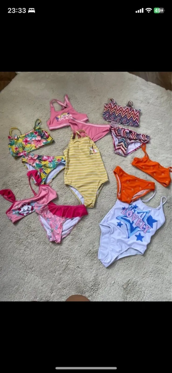 🩱 Lot de maillots de bain fille – Taille 8 ans 🩱