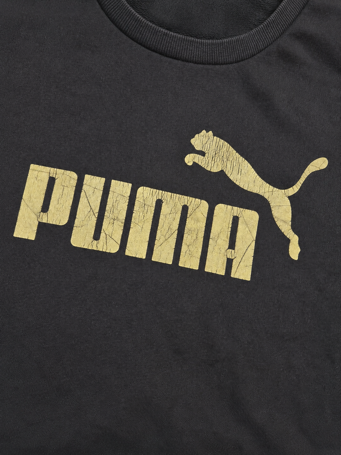 Sweat Puma noir homme taille L logo doré vintage - photo numéro 3