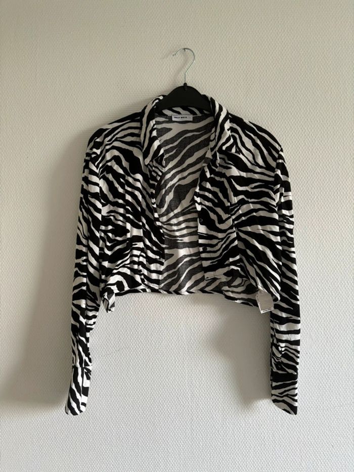 Chemise courte à motifs zèbre