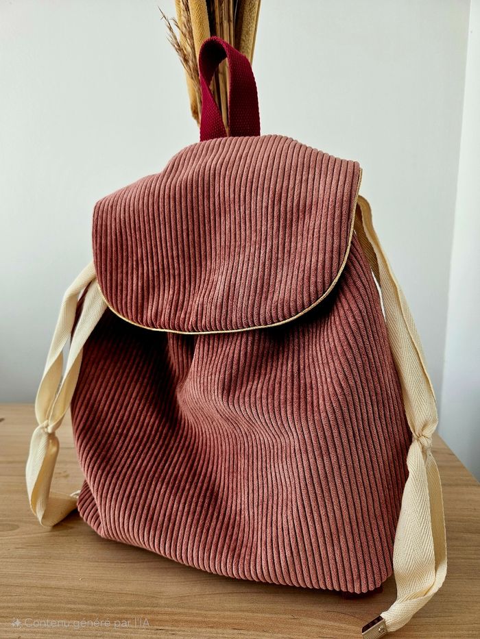 Sac à dos enfant velours côtelé - photo numéro 7