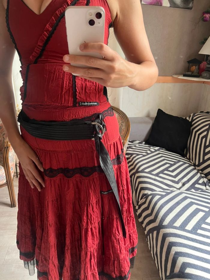 Ensemble bohème hispanique Des filles à la vanille corset champêtre dentelle popcorn - photo numéro 3