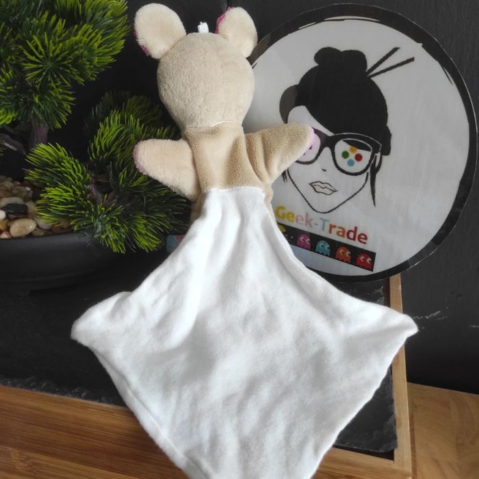 Doudou Souris Mouchoir Rose Cajou Sucre D'orge Violet Beige Lune Fleur Blanc #geektradedoudou - photo numéro 2