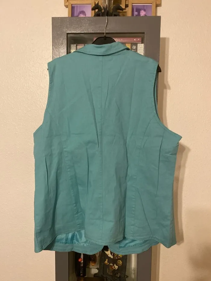 superbe veste sans manche vert clair BPC 54 neuve - photo numéro 4