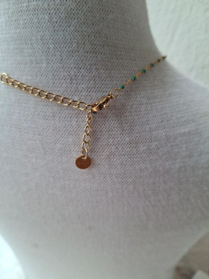 Ravissant collier trèfle 🍀  vert ,réglable - photo numéro 5