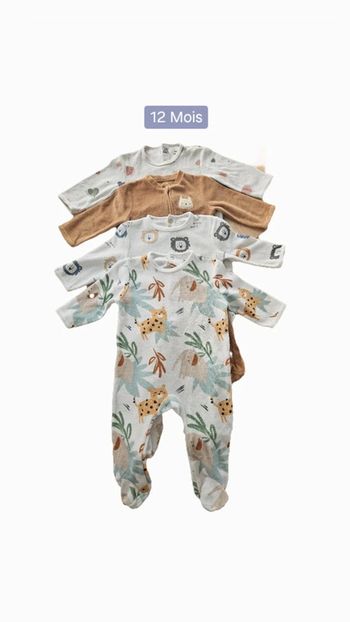 Lot de 4 pyjamas chaud 12 Mois