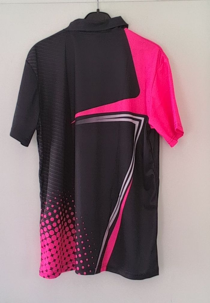 T-shirt manches courtes taille XL couleur rose et noir pour homme - photo numéro 2