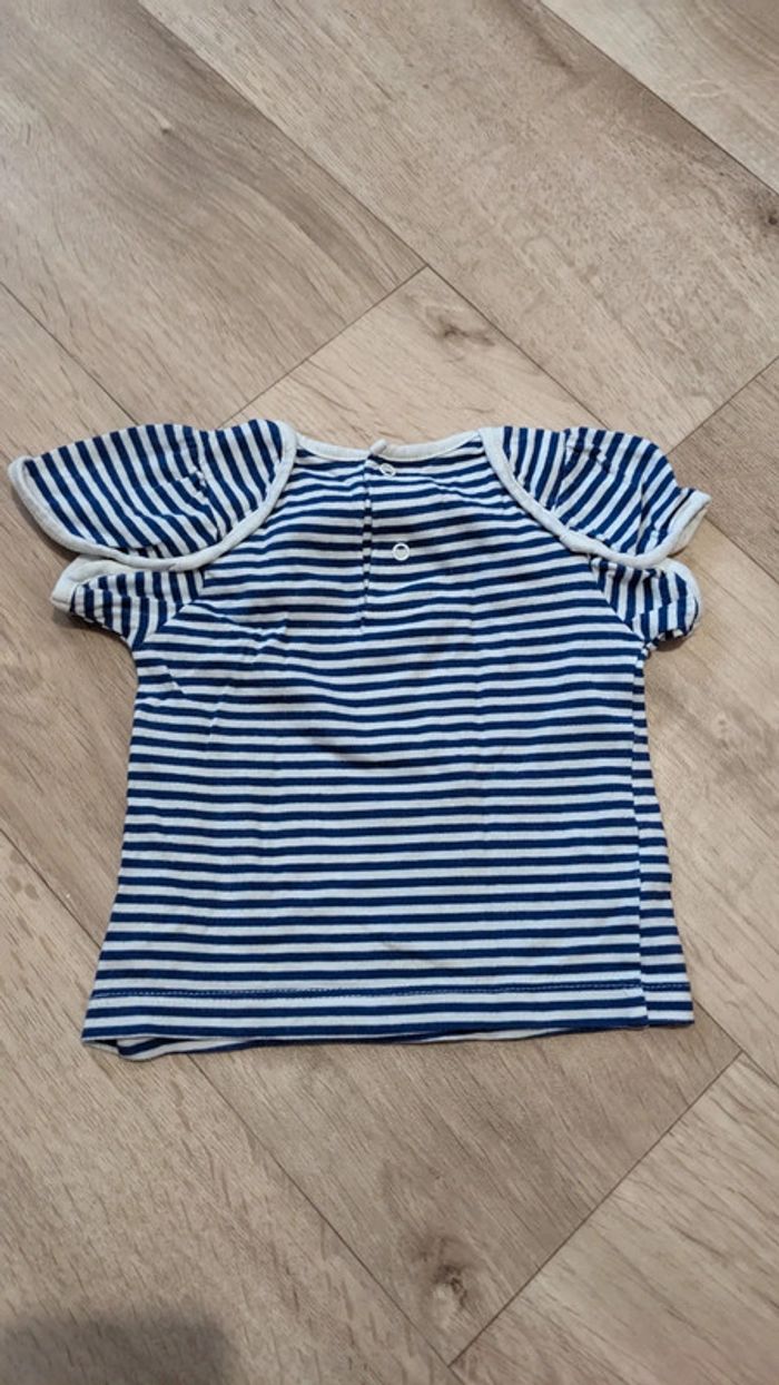 Tee-shirt bleu et blanc 12 Mois - photo numéro 4