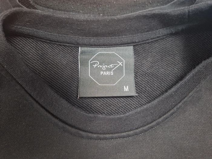 Sweat col rond léger / crewneck projet x paris homme noir / taille M brodé (474) - photo numéro 6