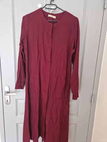 Veste tunique zippée bordeaux avec poches taille L neuve