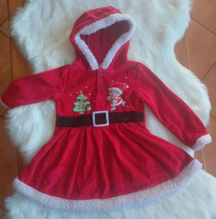 Robe velours mère noël 2 ans