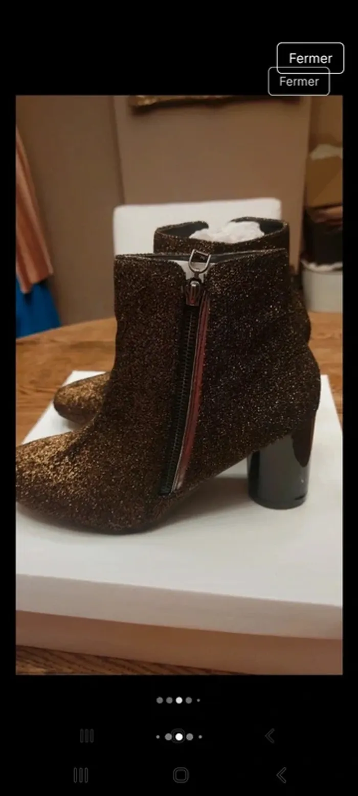 Jolie Bottine I Love Shoes t40 lurex doré neuve - photo numéro 6