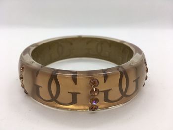 Bracelet femme Guess marron camel avec strass