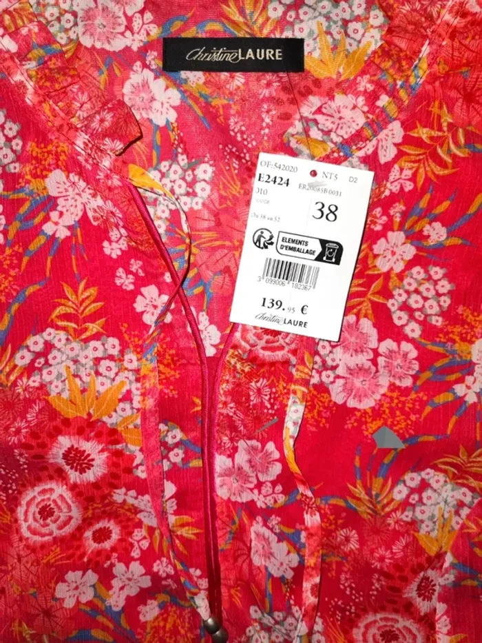 Superbe robe longue fleurie Christine Laure NEUVE