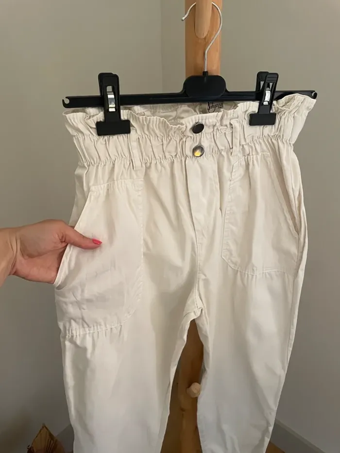 Pantalon carotte blanc cassé - photo numéro 2
