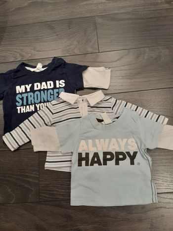 Lot t-shirts manches longues x3