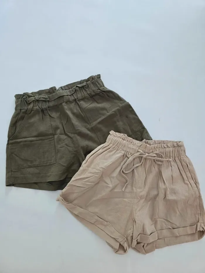 Lot de 2 shorts léger taille haute