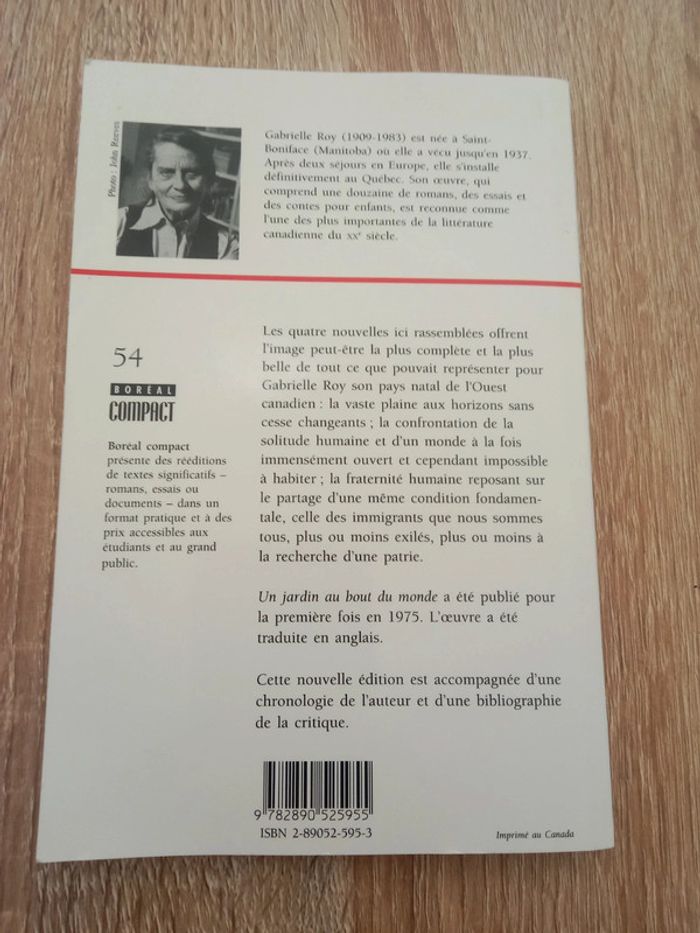 Gabrielle Roy 📚 Un jardin au bout du monde - photo numéro 2