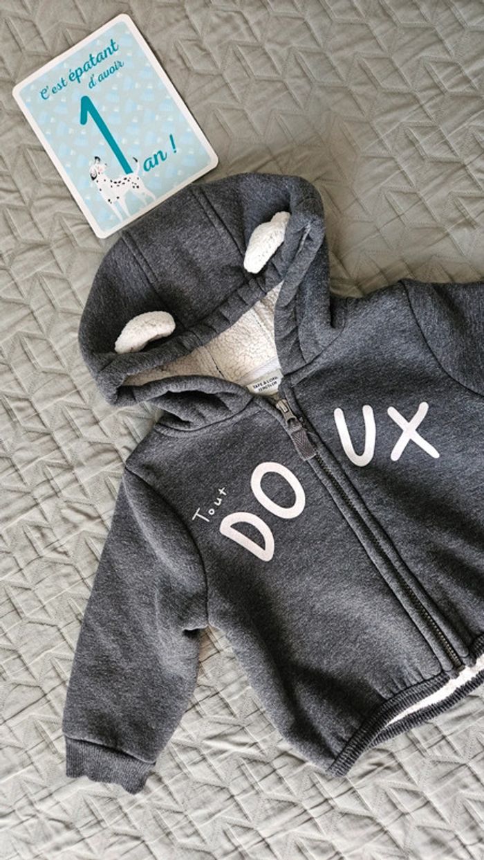 Veste zippé tape à l'œil 12 mois - photo numéro 2