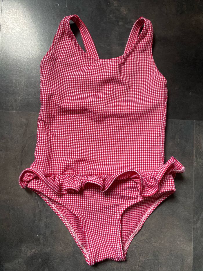Maillot de bain vichy rouge Bardot 18 mois Bout'chou