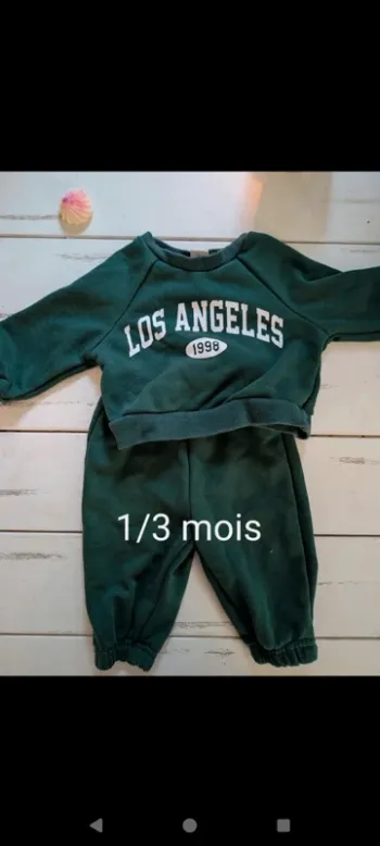Ensemble jogging los Angeles bébé garçon 1/3 mois