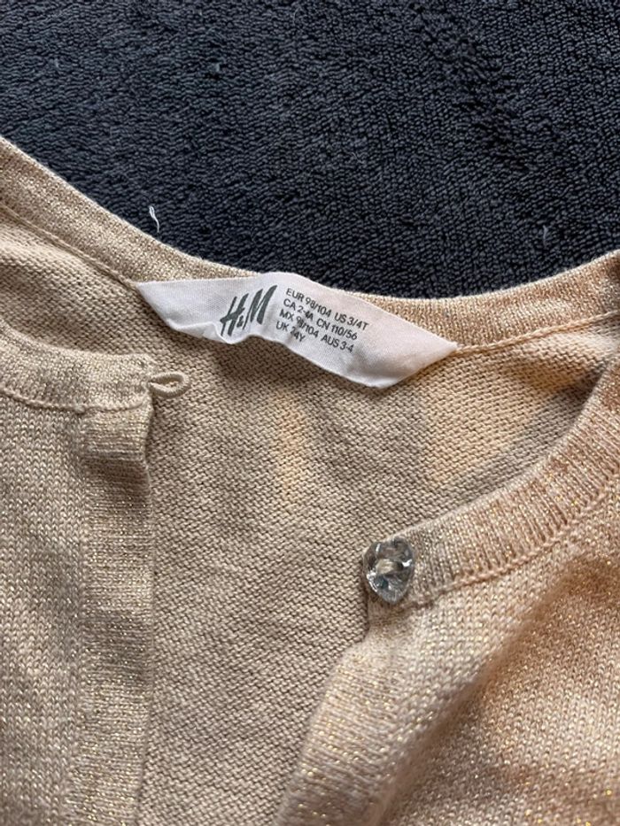 Gilet fille doré H&M 3/4 ans - photo numéro 3
