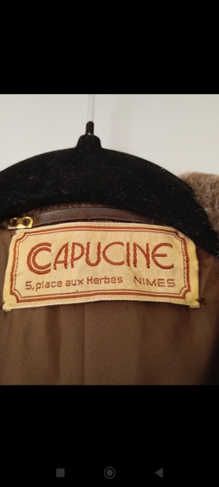 Manteau femme capucine vintage 💯 lama taille 38 - photo numéro 2