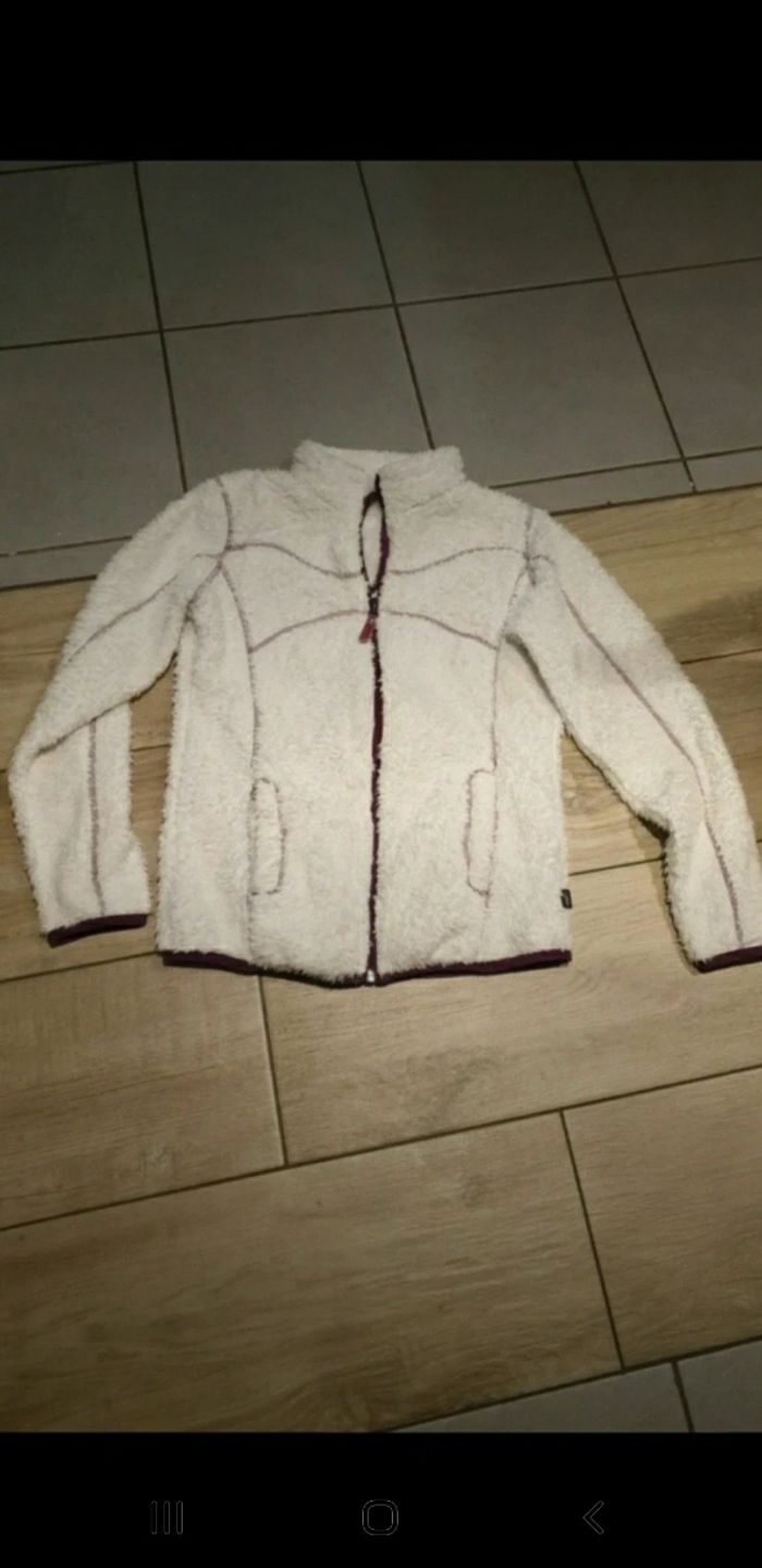Veste polaire moumoute blanche fille étirel 14 ans