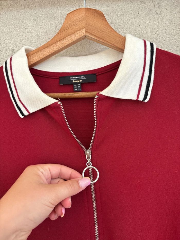 Robe pull bordeaux avec col - photo numéro 3