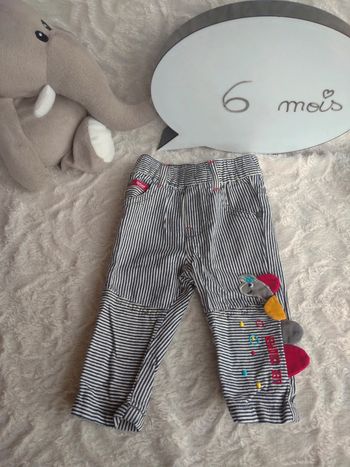 Pantalon rayé Garçon 6 mois serpent ou dinosaure Lee Cooper 100% coton