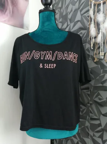 Tee-shirt de sport noir à message / gémo / (M)
