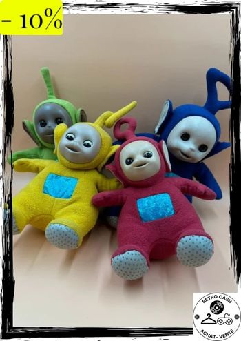 Lot De 4 Grandes Peluches Teletubbies Vintage 1996 modèles rare interactifs
