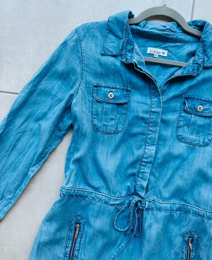 Magnifique robe en jeans Scottage manches longues neuve - photo numéro 2