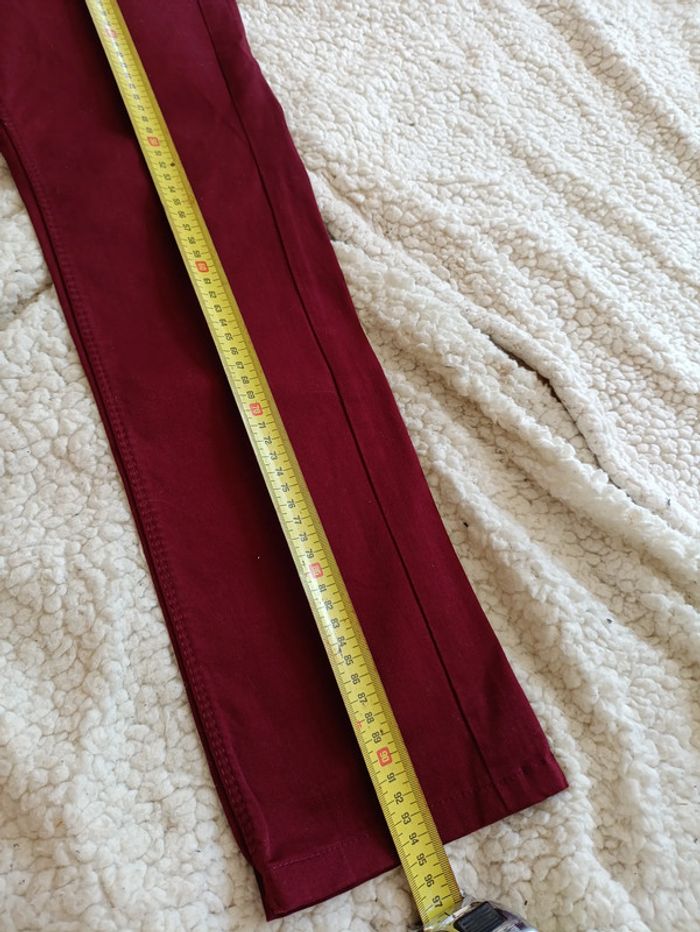 Pantalon bordeaux slim droit femme Camaïeu #vintage - photo numéro 6