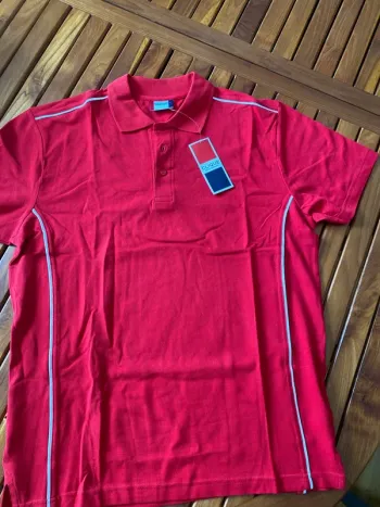 Polo maille piquée rouge coupe mixte L