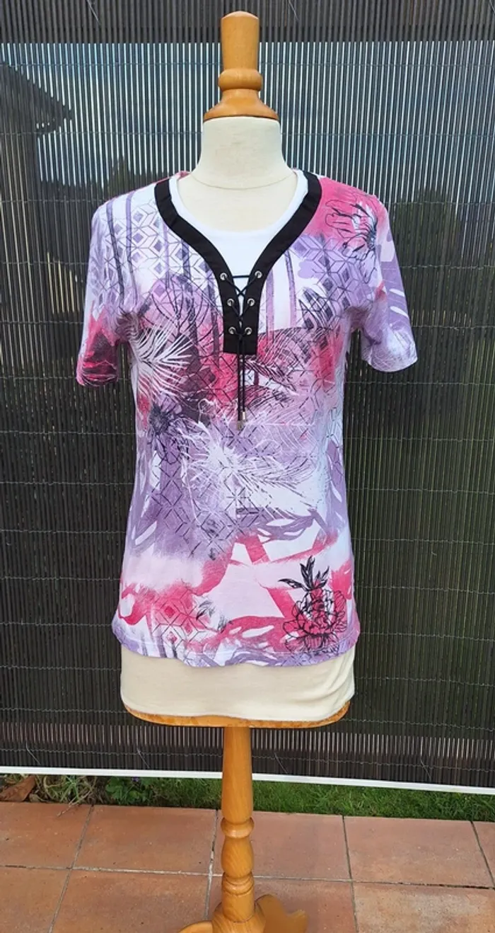 T-Shirt motifs multicolores Afibel