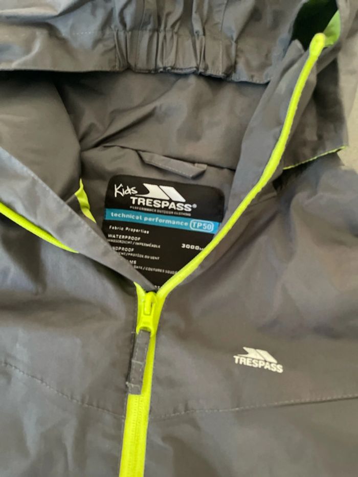 Trespass kids kaway parka pluie enfant 9 10 ans - photo numéro 4